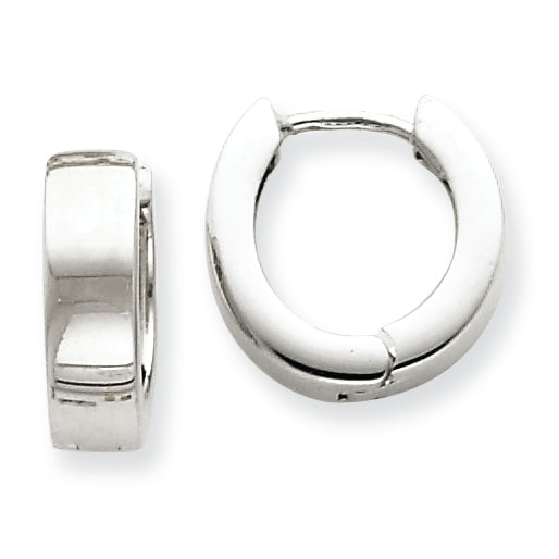 14K White Gold Hinged Hoop Earrings