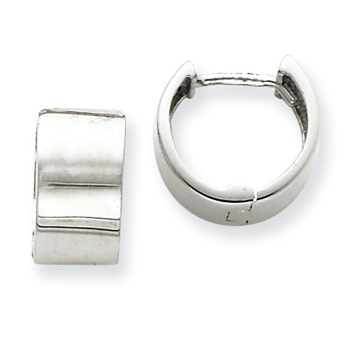 14K White Gold Hinged Hoop Earrings