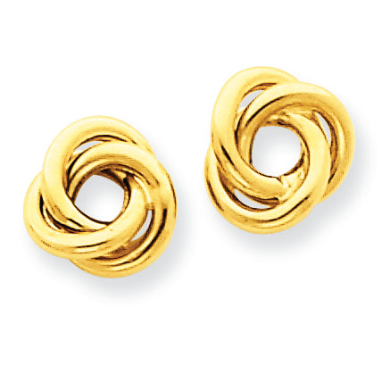 14K Gold Love Knot Post Earrings