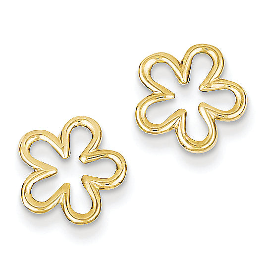 14K Gold Flower Post Earrings