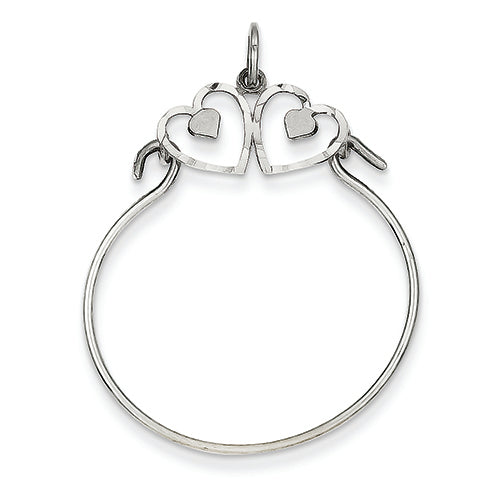 14K White Gold Heart Charm Holder