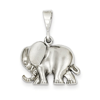 14K White Gold Elephant Charm