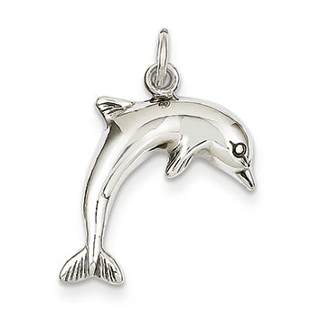 14K White Gold Dolphin Charm