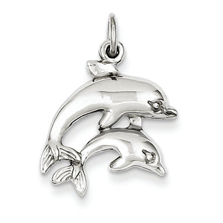 14K White Gold Dolphin Charm