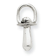 14K White Gold Hollow 3-Dimensional Pacifier Charm