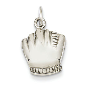 14K White Gold Baseball Glove Charm