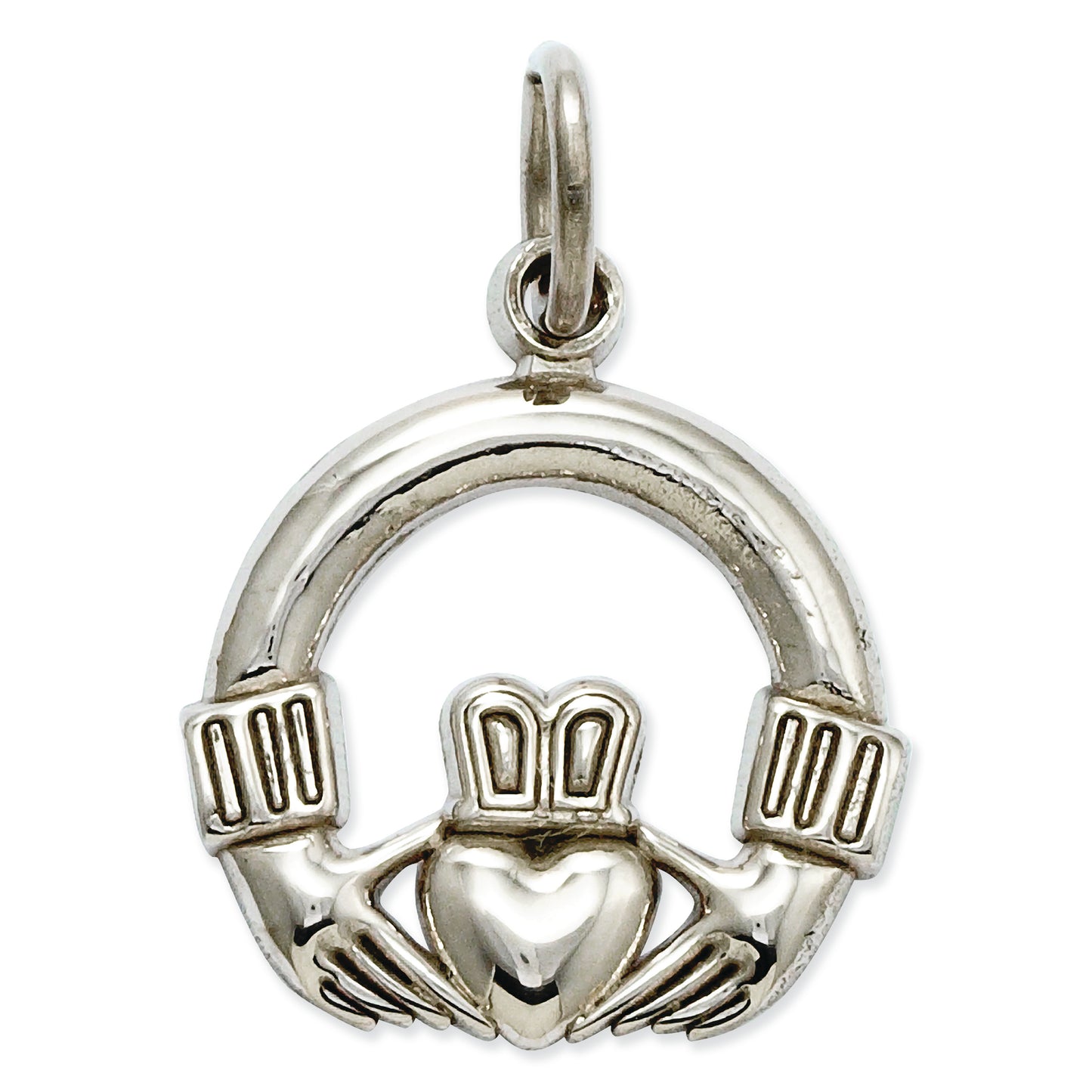 14K White Gold Claddagh Charm