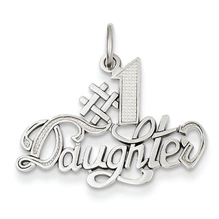 14K White Gold #1 Daughter Charm