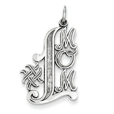 14K White Gold #1 Mom Charm