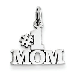 14K White Gold #1 Mom Charm