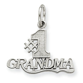 14K White Gold #1 Grandma Charm