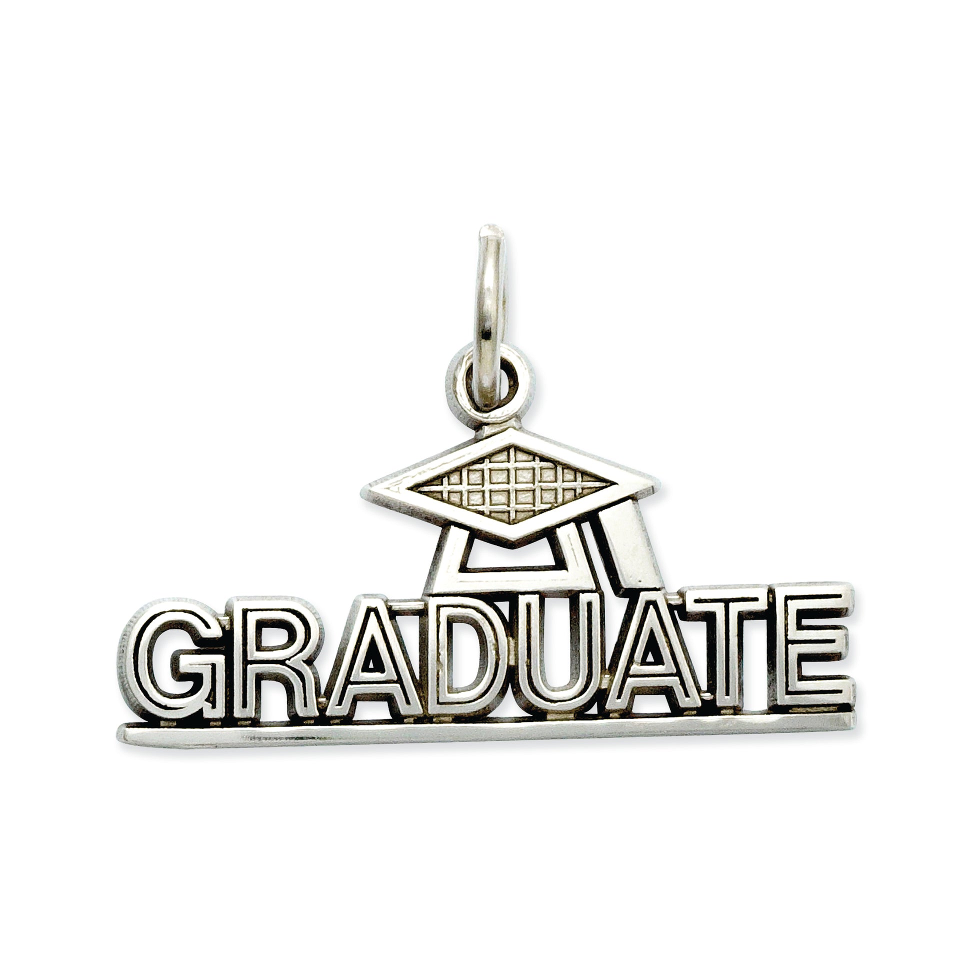 14K White Gold Graduate Charm