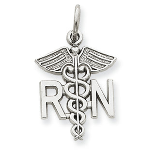 14K White Gold Registered Nurse Charm