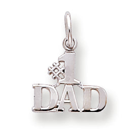 14K White Gold #1 Dad Charm
