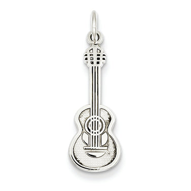 14K White Gold Guitar Charm