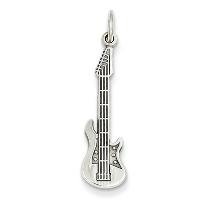 14K White Gold Guitar Charm