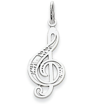 14K White Gold Treble Cleft Charm