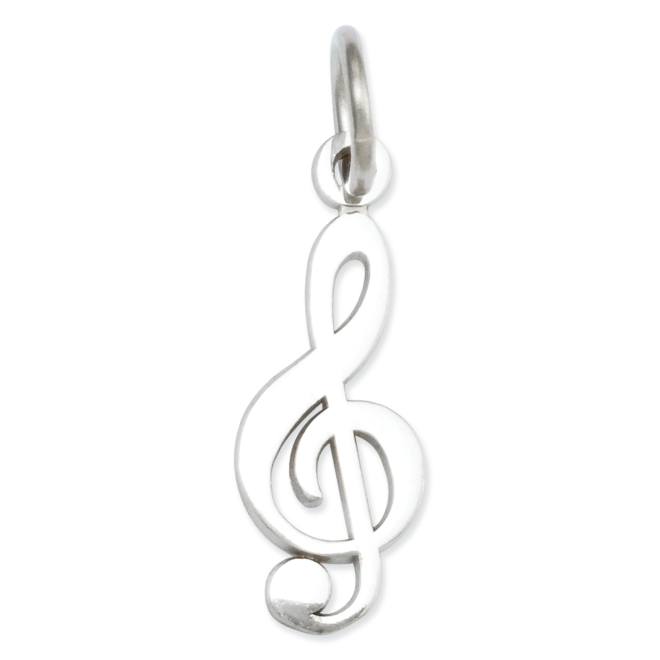 14K White Gold Treble Clef Charm