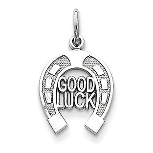 14K White Gold Good Luck Charm