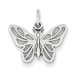 14K White Gold Butterfly Charm