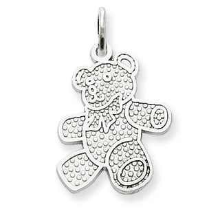 14K White Gold Teddy Bear Charm