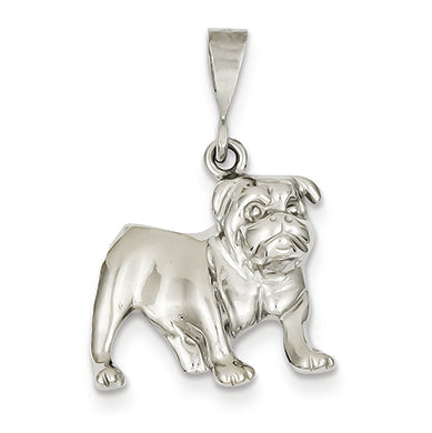 14K White Gold Bulldog Pendant