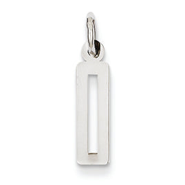 14K White Gold Small Polished Elongated 0 Charm