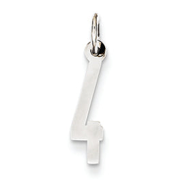 14K White Gold Small Polished Elongated 4 Charm