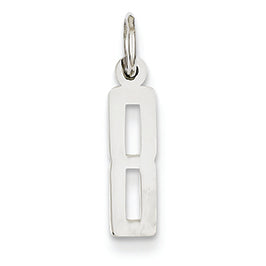 14K White Gold Small Polished Elongated 8 Charm