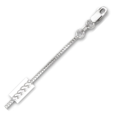14K Solid White Gold Franco Chain 0.9mm thick 16 Inches