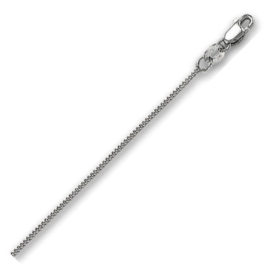 14K Solid White Gold Gourmette Chain 1mm thick 16 Inches