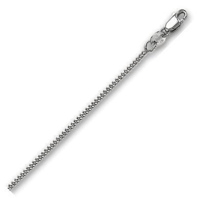 14K Solid White Gold Gourmette Chain 1.5mm thick 16 Inches