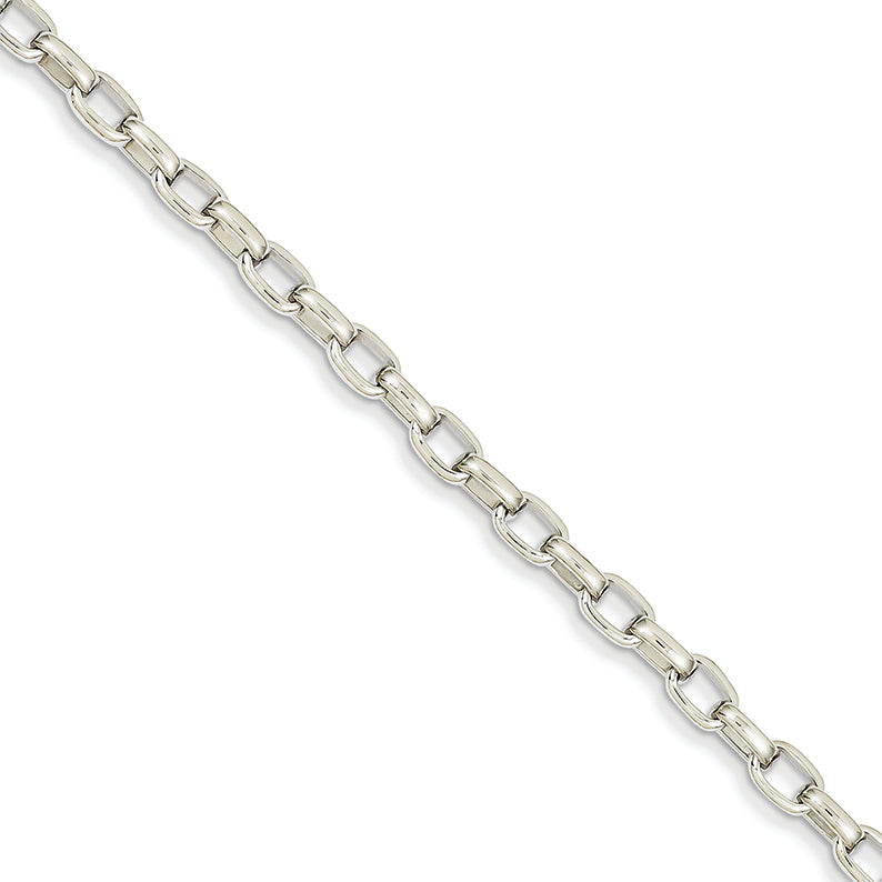 14K White Gold 4.4mm Polished Fancy Link Brace 8.75 Inches