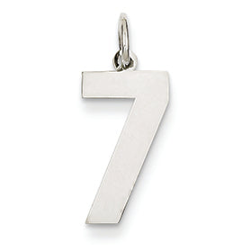 14K White Gold Medium Polished Number 7 Charm