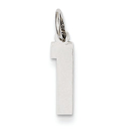 14K White Gold Small Polished Number 1 Charm