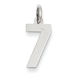 14K White Gold Small Polished Number 7 Charm