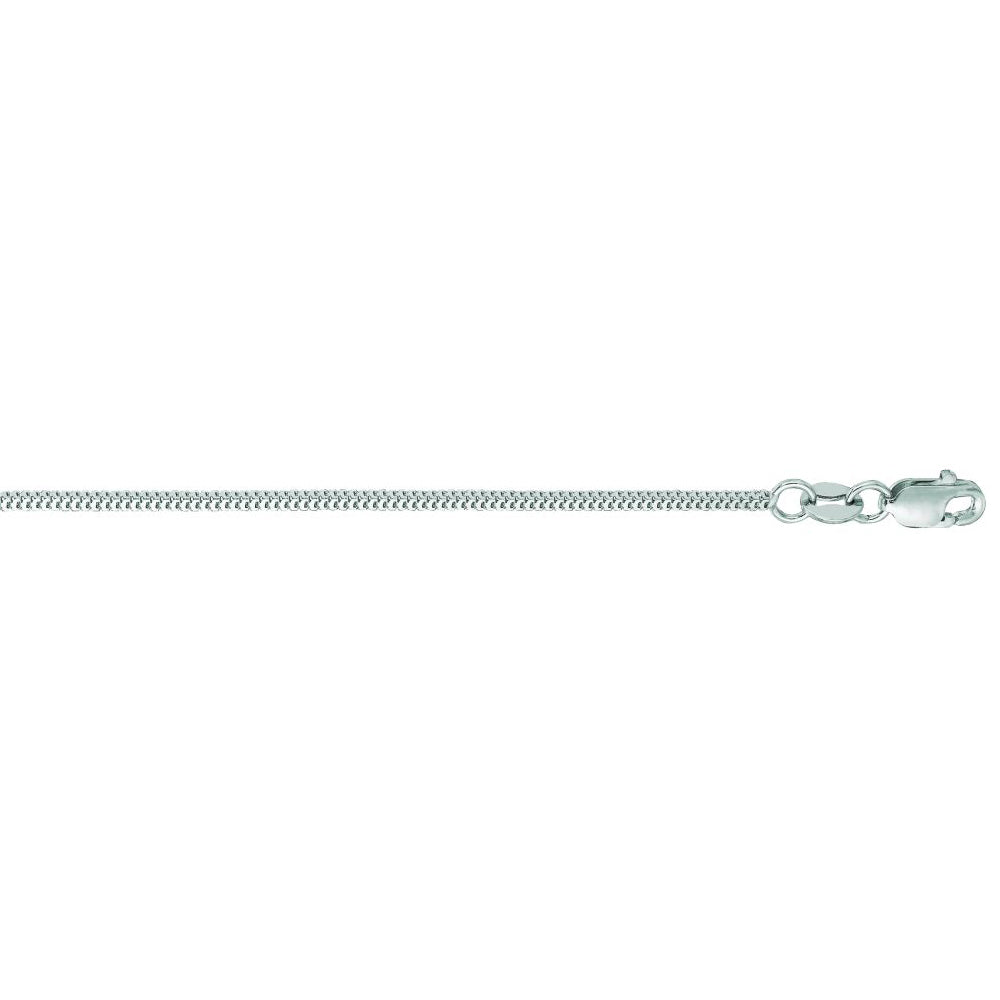 14K Solid White Gold Milano Chain Necklace 1.1mm thick 16 Inches