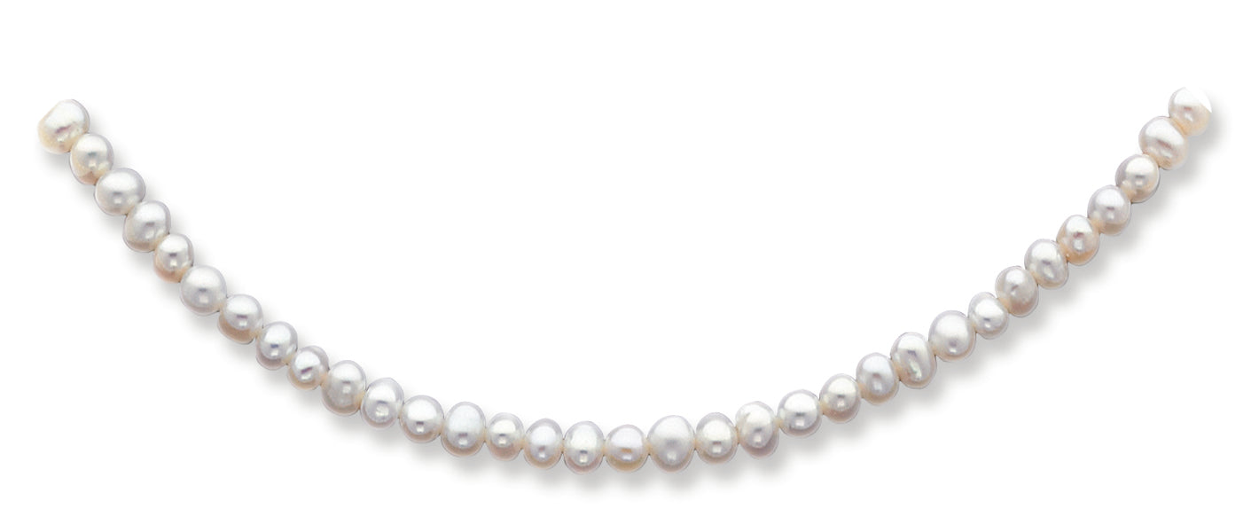 14K Gold 4-4.5mm White Freshwater Onion Cultured Pearl Bracelet 7.5 Inches
