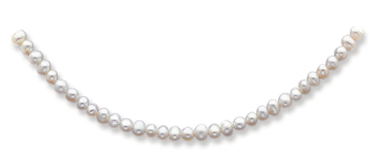 14K Gold 4-4.5mm White Freshwater Onion Cultured Pearl Necklace 18 Inches