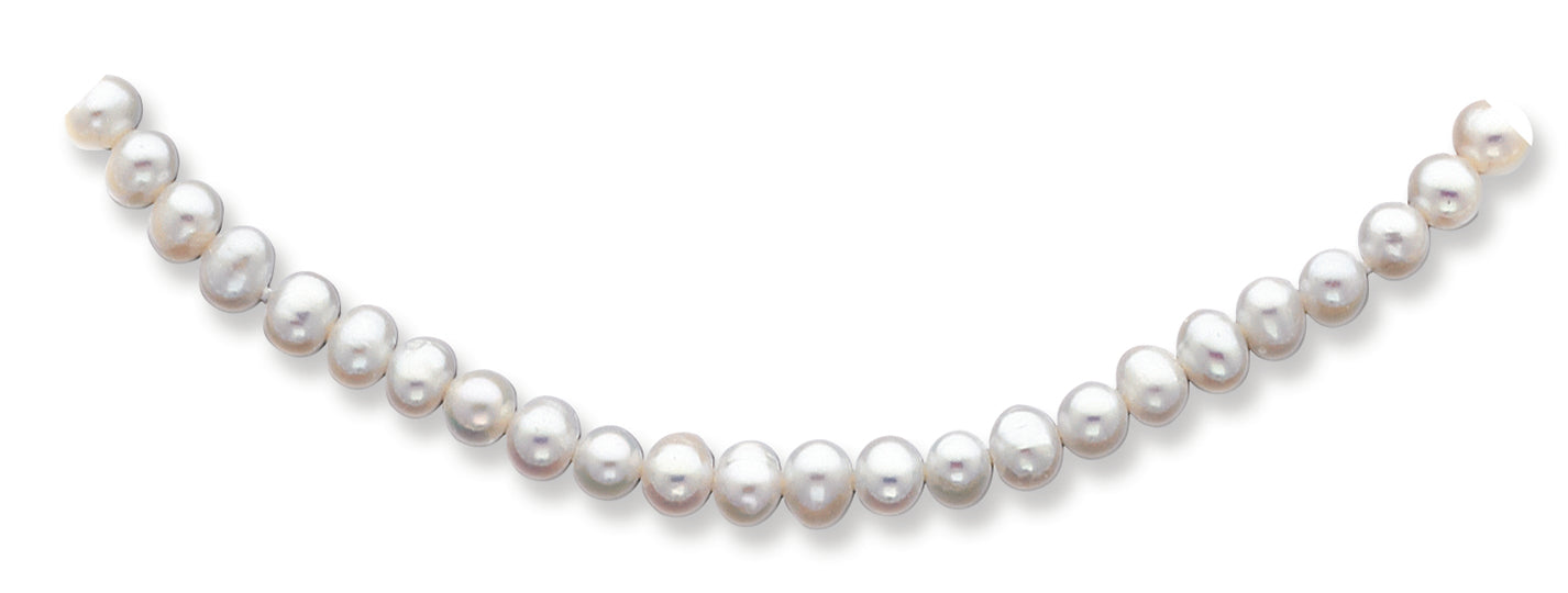 14K Gold 5-5.5mm White Freshwater Onion Cultured Pearl Bracelet 7.5 Inches