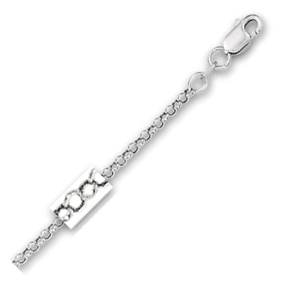 14K Solid White Gold Rolo Chain 2.3mm thick 16 Inches