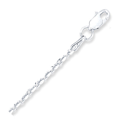 14K Solid White Gold Forsantina Chain 2.3mm thick 18 Inches