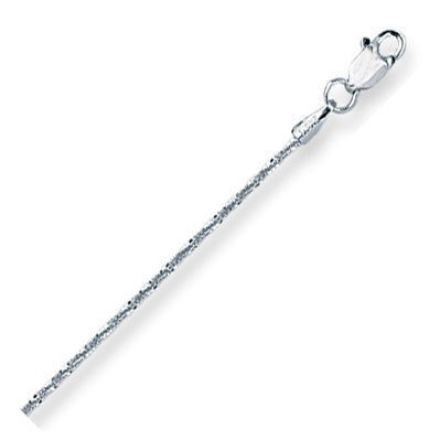 14K Solid White Gold Sparkle chain 0.9mm thick 18 Inches