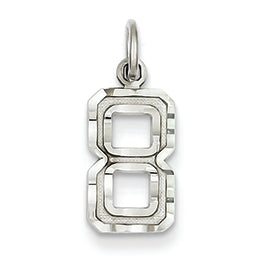 14K Goldw Casted Small Diamond Cut Number 8 Charm