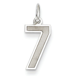 14K White Gold Small Satin Number 7 Charm