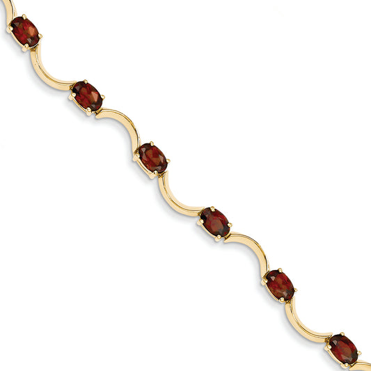 5.3 Carat 14K Gold Garnet Bracelet
