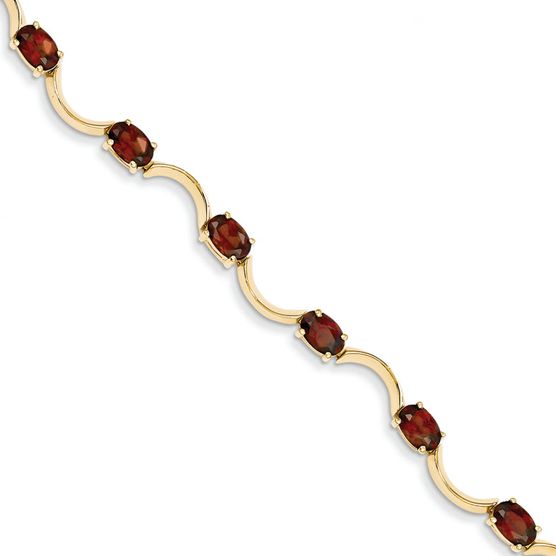 5.3 Carat 14K Gold Garnet Bracelet