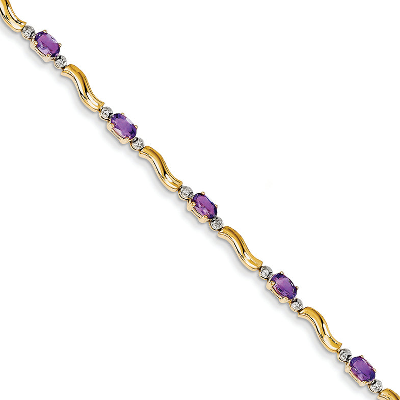 2.6 Carat 14K Gold Completed Fancy Diamond/Amethyst Bracelet