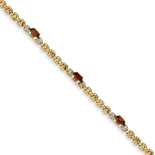 1.3 Carat 14K Gold Completed Fancy Diamond/Garnet Bracelet