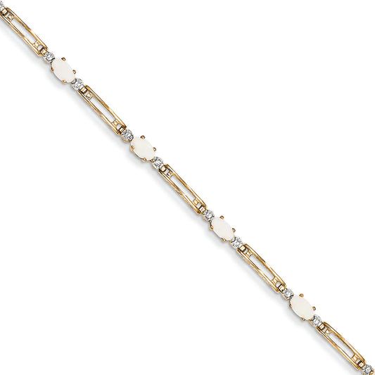 1.3 Carat 14K Gold Completed Fancy Diamond/Opal Bracelet